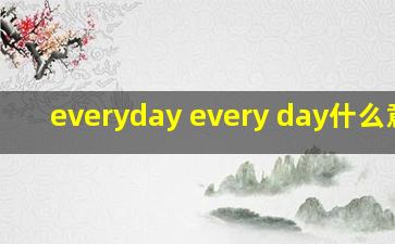 everyday every day什么意思